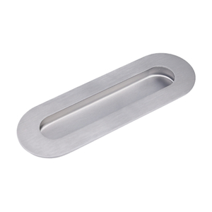 Cabinet Pull,Gray Sanding Stainless Steel Oval Side Hole Flush Embedded Sliding Door Handle for Drawer Cupboard Wardrobe