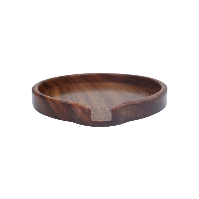 Decorative Round Wooden Tray for Decor - Beautiful Acacia Wood Tray for Kitchen Dining Room Table - The Perfect Small Candle Tray for Coffee Table and Home Decor